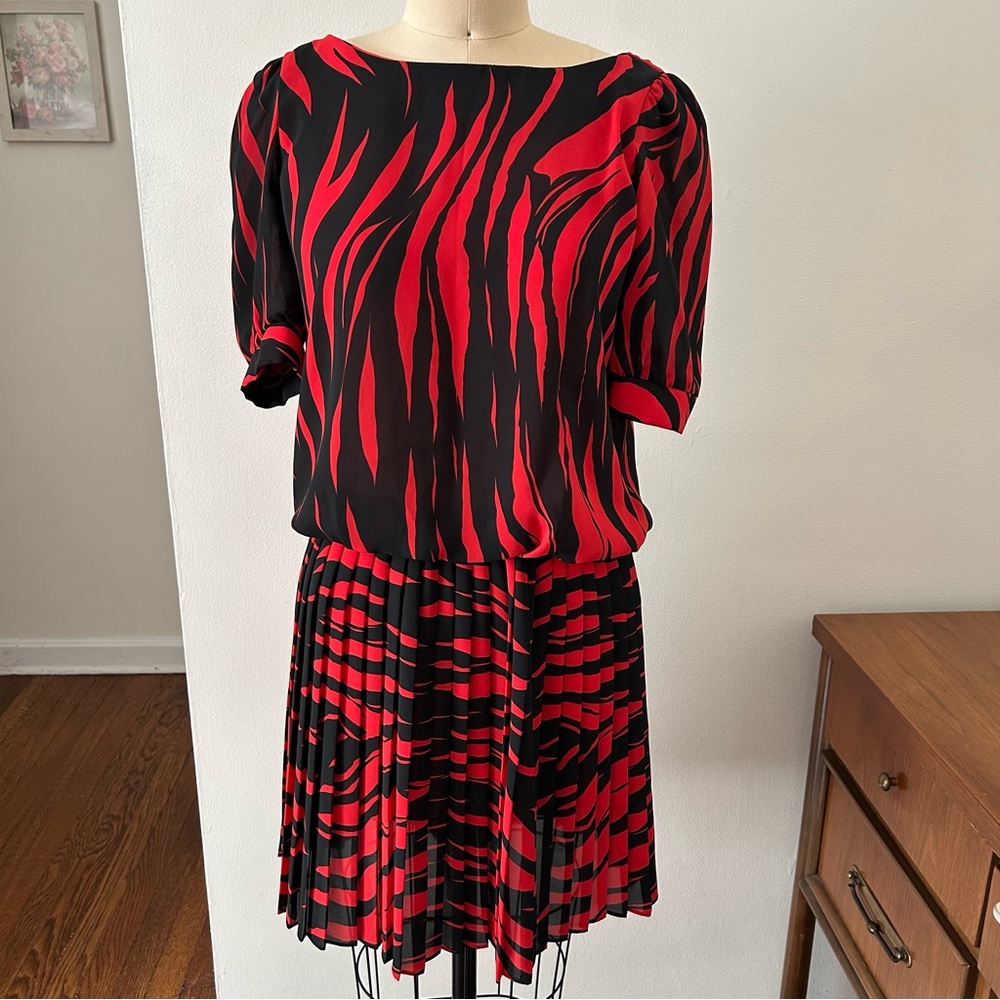 Red and Black Zebra Print Dress